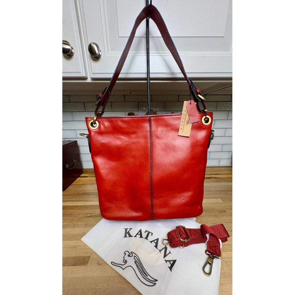 Red Katana Parisian Leather Tote - Brand New with Tags